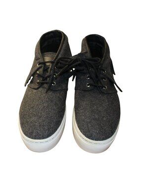 Clear Weather One-O-One Men 12 Grey Wool Fringe Moccasin Sneaker Chukka Shoe New